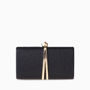 Verano Hill Elegant Black Clutch with Gold Accents